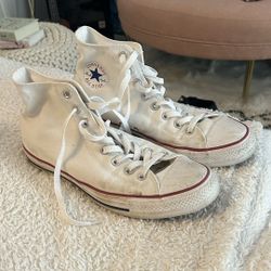 White Converse All Stars Mens 10