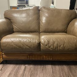 FREE Tan Leather Love Seat
