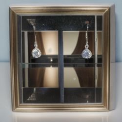 Moissanite Diamonds Dangle Drop Earrings 14K White Gold Plated