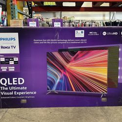 Philips 65” QLED Roku UltraHD Smart TV Brand New In Box 