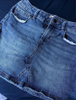SO Denim Mini Skirt Medium Wash