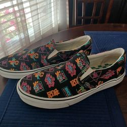 VANS Market Classic neon slip on skate shoes- size 12