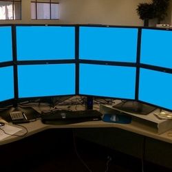 20" Dell Computer Monitors on Rotating Stands For Horizontal or Vertical Viewing Positions 