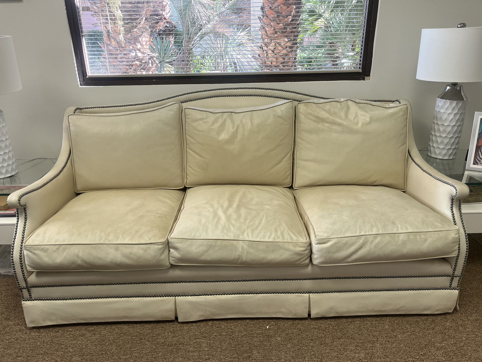 Off White Leather Couch