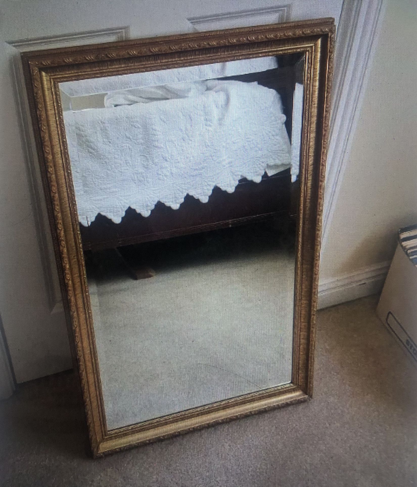 Antique Gold Framed 34 X 22 Wall Mirror