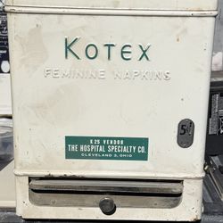 Vintage Kotex Feminine Napkin Vending Dispenser Women's Bathroom 5 cents 1950s 