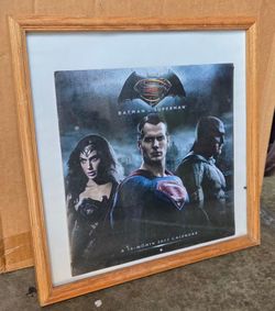 Framed sealed brand new Batman vs. Superman 2017 calendar