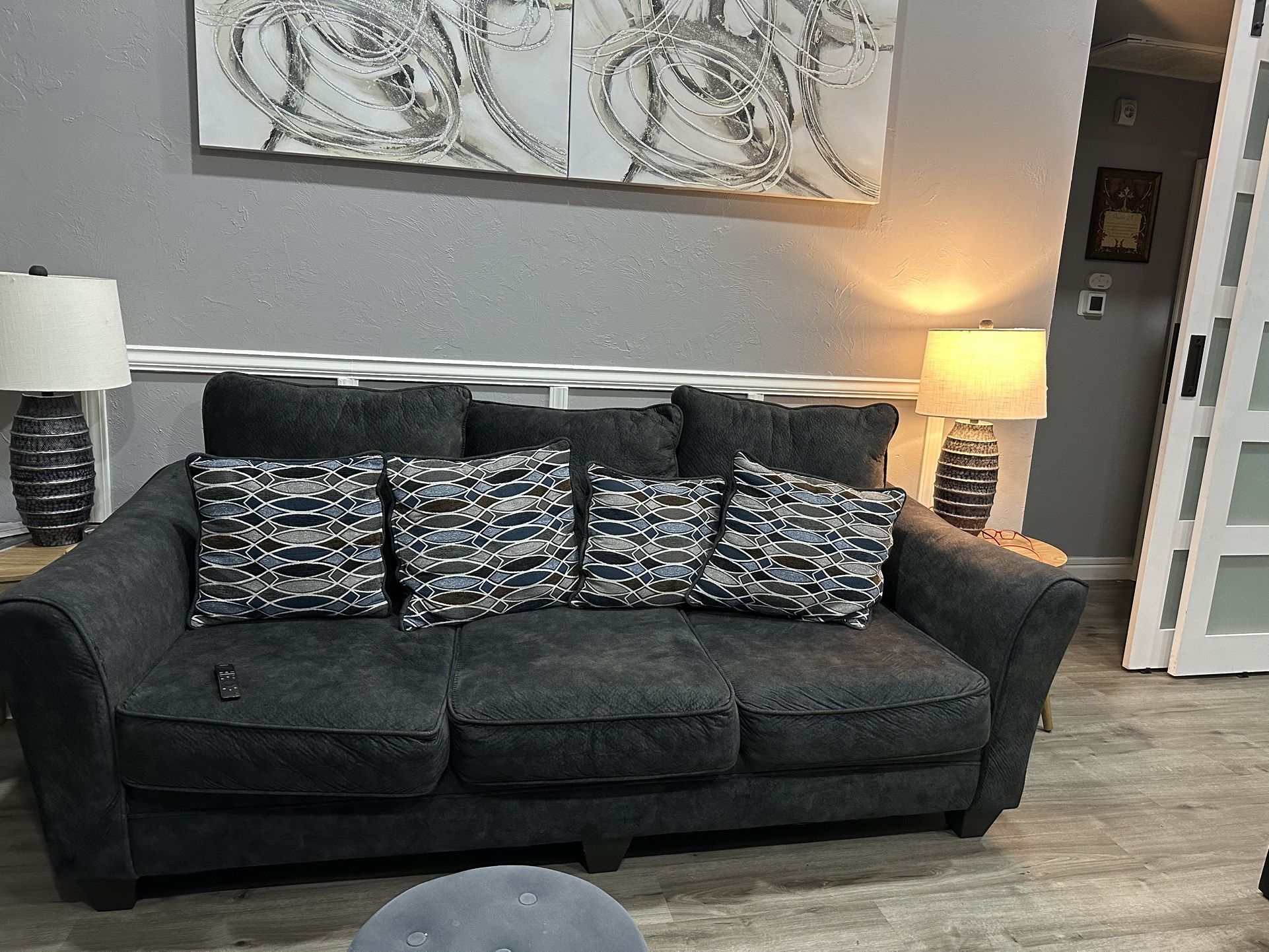 Peak Living Athena Navy Three Seater Sofa & Loveseat