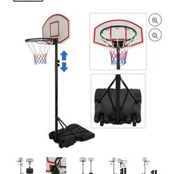 ZenStyle 28 In. Portable Basketball System Height-Adjustable Hoop System with Backboard for Kid's, Outdoor