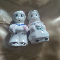 Shawnee Pottery Bo Peep Sailor Boy Kitchen Salt & Pepper Shakers Vintage 1950's