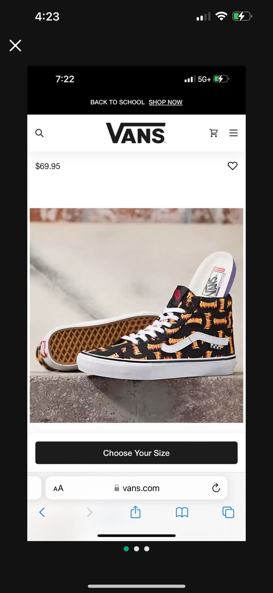Vans X Thrasher Skate Sk8-Hi Shoe