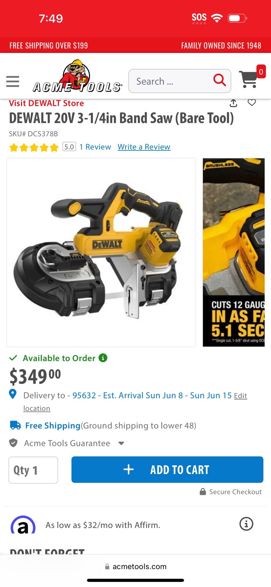 Dewalt Bandsaw