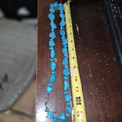 Large Turquoise necklace with sterling hardware