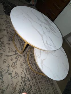 Nested coffee table set +     2-drawer cabinet + full-length mirror