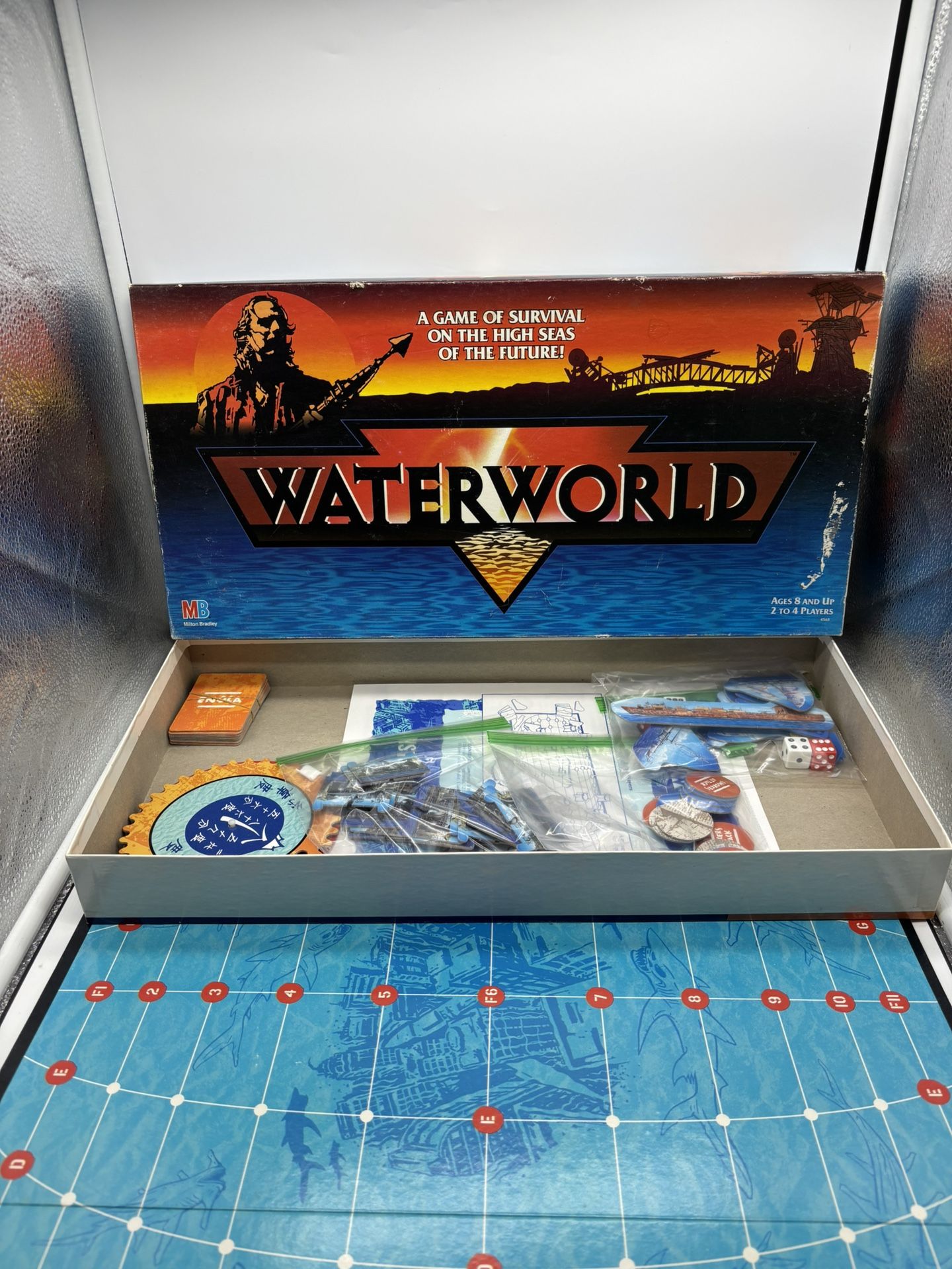 Vintage Waterworld Board Game Milton Bradley 1995 Complete