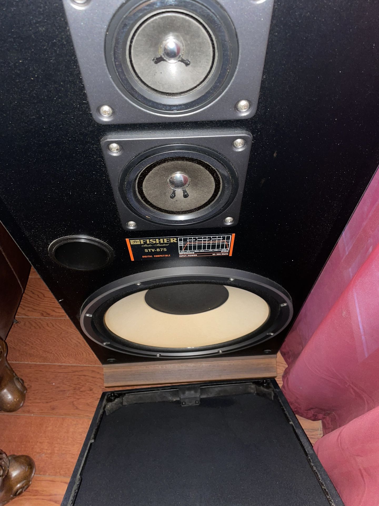 A PAIR VINTAGE FISHER SPEAKER SYSTEM MODEL: STV-875 with MIDRANGE &