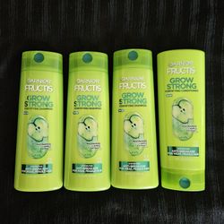 $10 For All 4 - Garnier Fructis Grow Strong 3 Shampoo / 1 Conditioner 