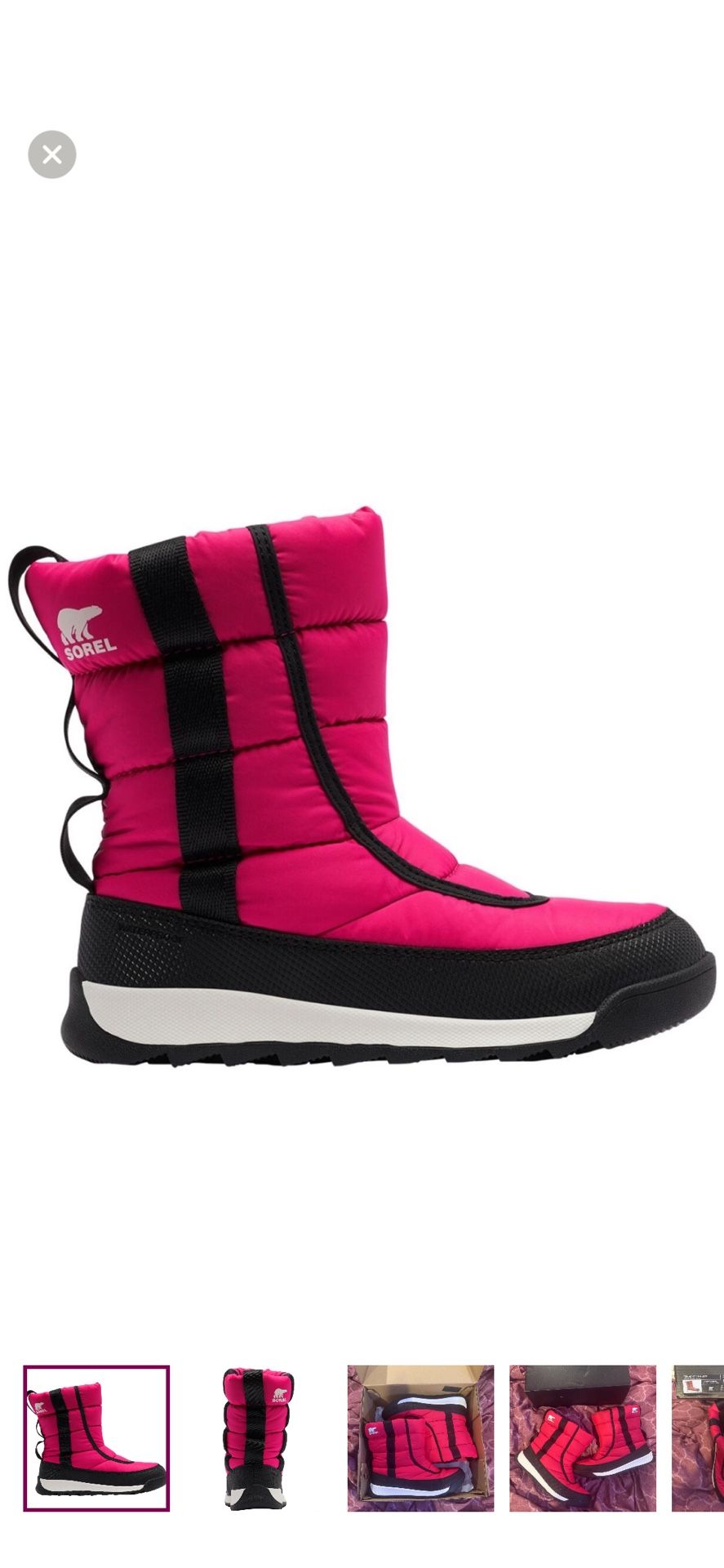 SOREL Whitney II Puffy Mid Boot, size 5 Big Kids