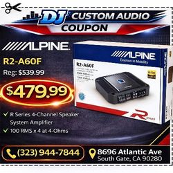 Alpine R Series 4 Channel Power Amplifier 800 Watts R2-A60F Amp 🚨 Payment Options Available 🚨 No Credit Needed 🚨 