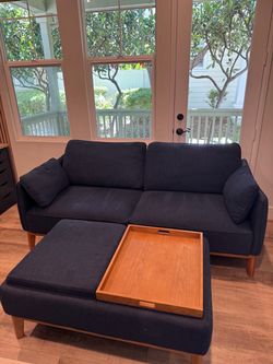 Jollene 78’’ Sofa with Ottoman