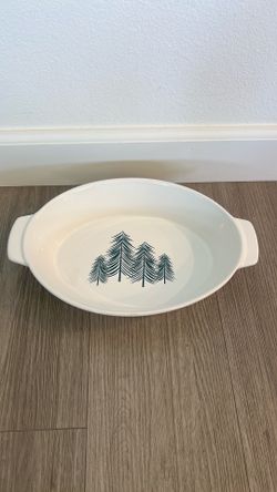 🎄 Crofton Christmas Stoneware Oval Casserole Baking Dish – 13” x 8.5”