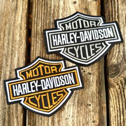2 Harley Davidson Embroidered Iron-On Patches