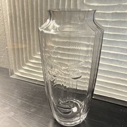 VINTAGE Look Art Deco Glass Vase Triple Face