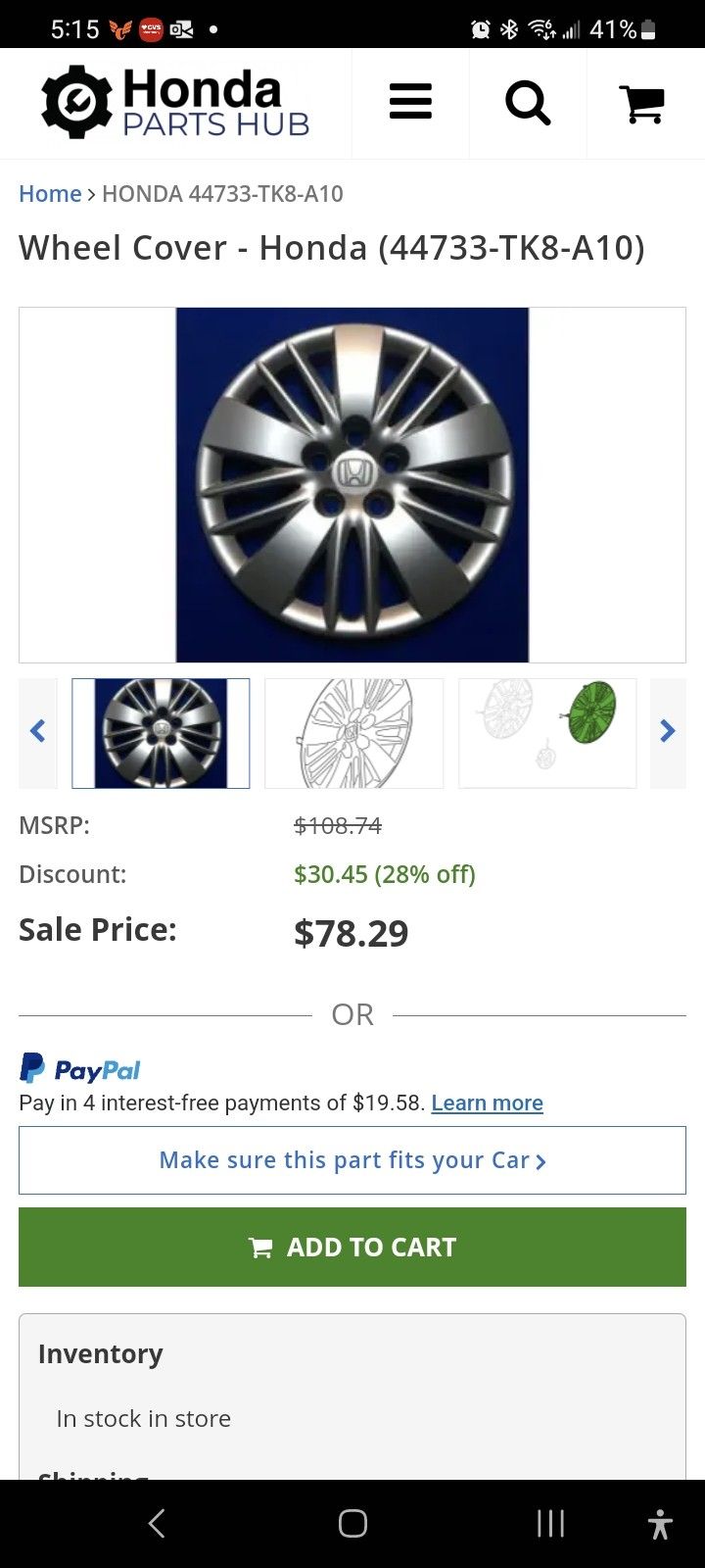 Eom Honda Odyssey Wheel Covers