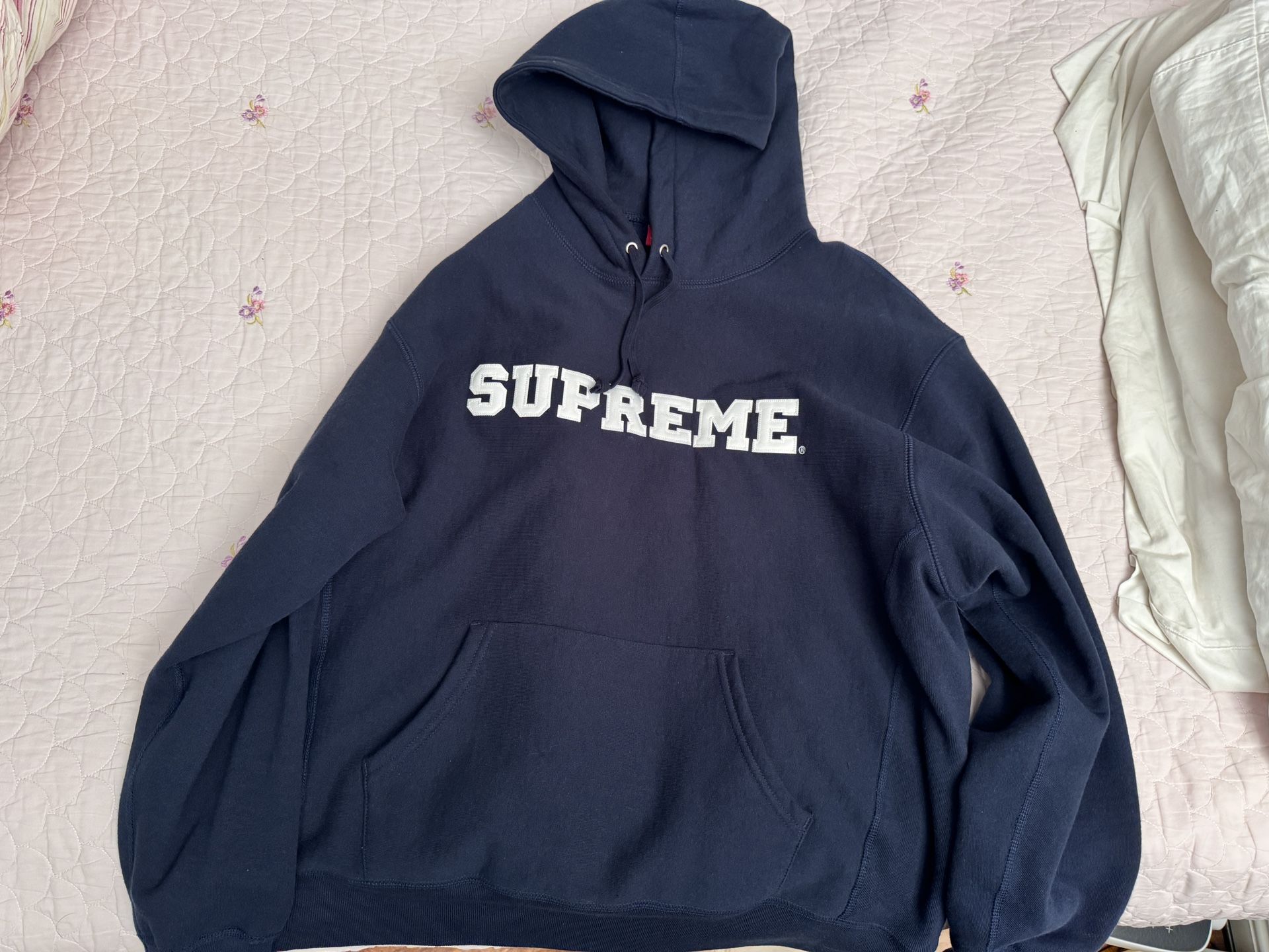 Supreme Collegiate Hoodie Navy