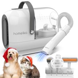 Homeika Pet Grooming Kit & Dog Hair Vacuum 99% Pet Hair Suction, 1.5L Pet Vacuum Groomer with 8 Pet Grooming Tools, 6 Nozzles, Quiet Dog Brush Vacuum 