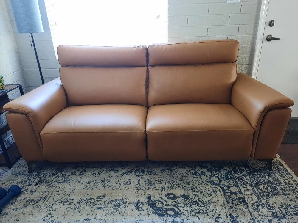 Copenhagen Italian Leather Reclining Sofa