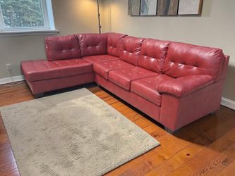 Red Leather Sectional! Delivery Available!