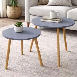 New In Box Set Of 2 Side Table Coffee Table Home Accent Furniture Round Or Triangle Shape