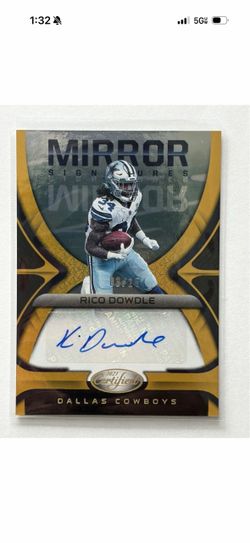 Rico Dowdle 2021 Panini Certified Mirror Signatures Gold Auto Cowboys /15