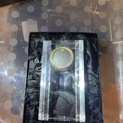Movado Gold Glass Clock 