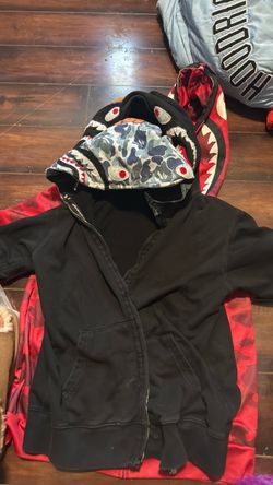 BAPE Shark Full-Zip Hoodie Black Red Camo