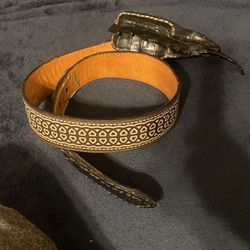 Black crocodile Custom Belt 