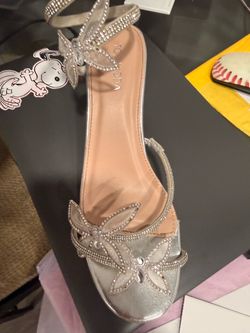 Silver Rhinestone Butterfly Strappy Sandal