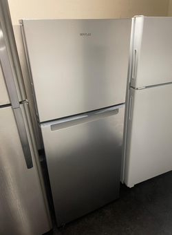 Whirlpool Top Freezer Fridge – Stainless, Glass Shelves