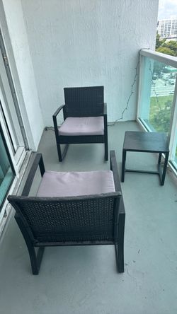 Small outdoor chairs and table