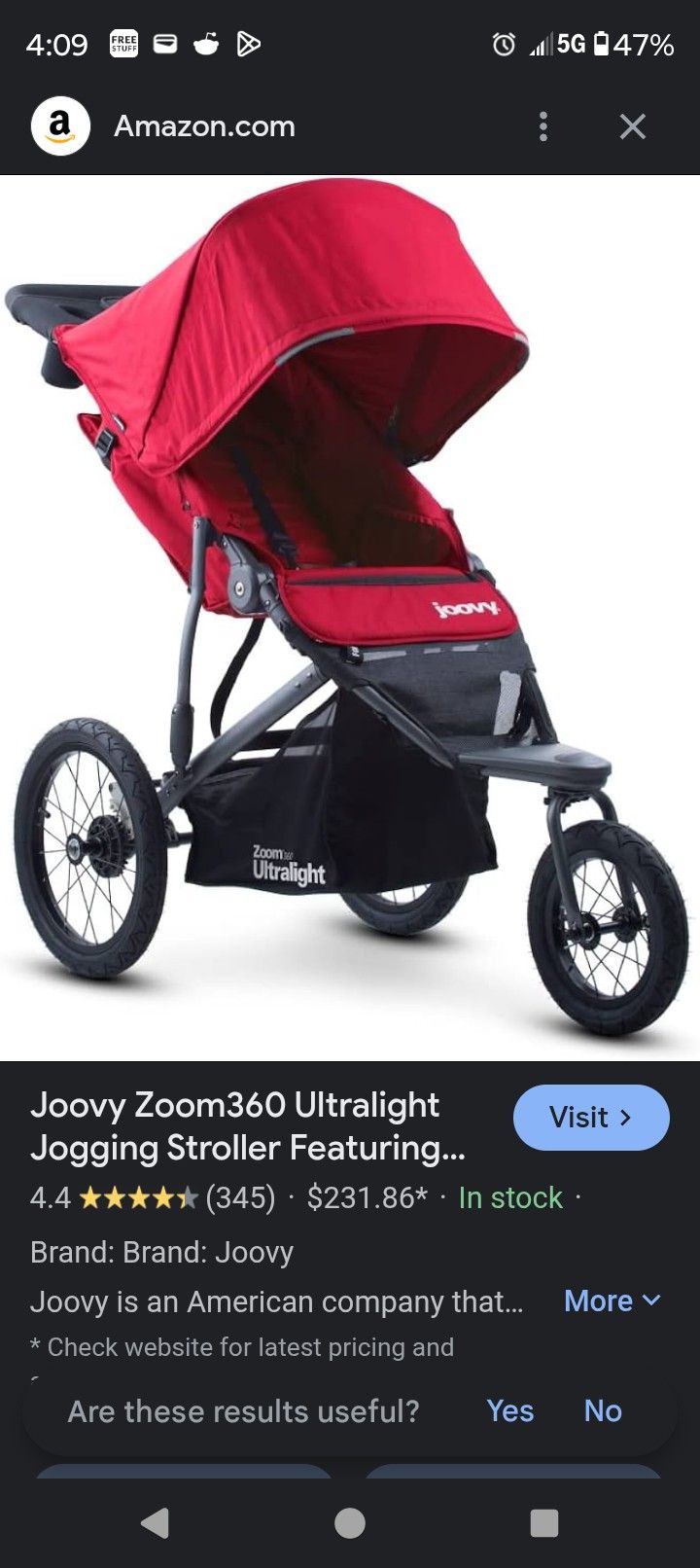 Slightly Used Jogging Stroller.
