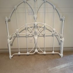White Wrought Iron Bed Frame - Head/Foot Board