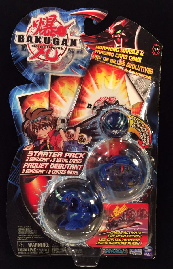 Bakugan B1 Starter Pack Blue Aquos Dragonoid • Laserman • Translucent