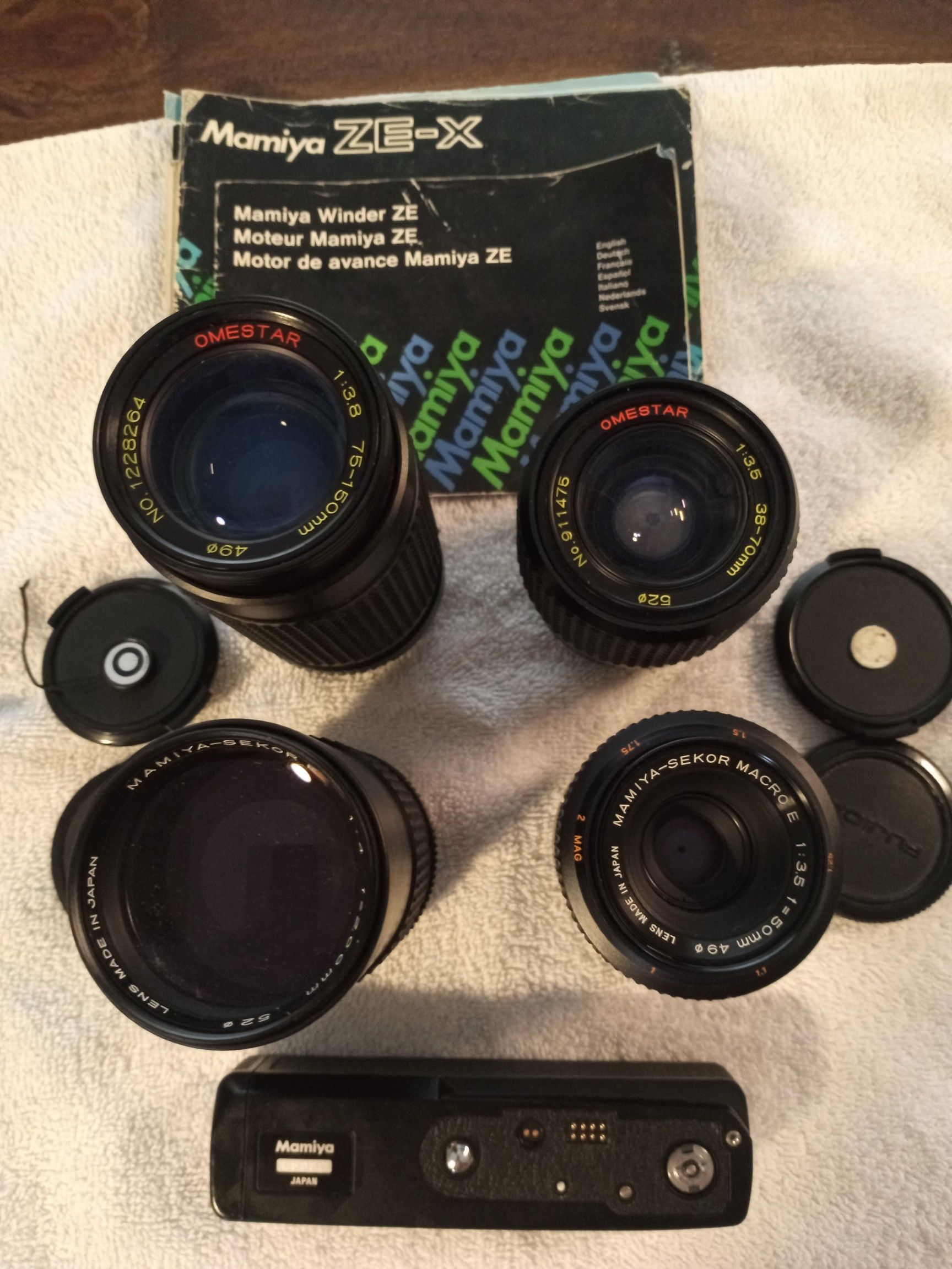 Mamiya Camera Lenses with Winder