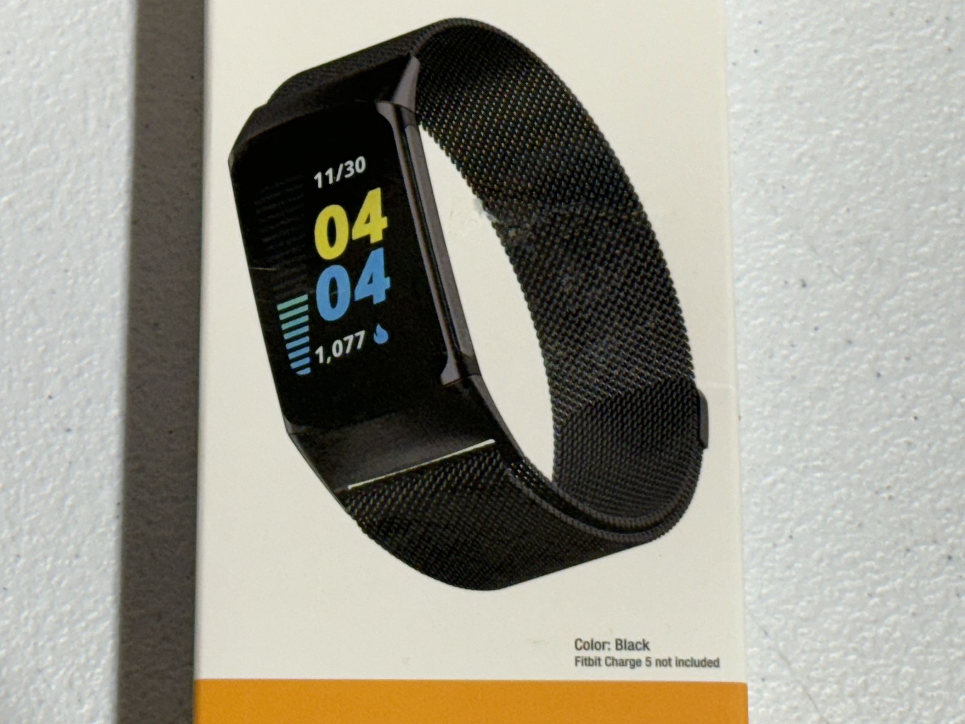 With It Stainless Steel Black Mesh Band for Fitbit Charge 5-Fits Fitbit Charge 6