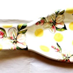 MACKENZIE CHILDS Yellow Wildflowers Enamel Spoon Rest