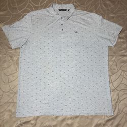 Travis Mathew  Polo Shirt “Hot Chili”Heather Light Grey Men’s Size XXXL