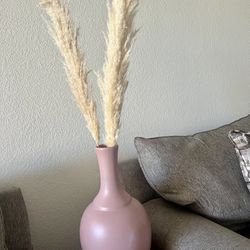 Boho Large Pink Vase With Pampas Grass 