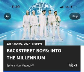 3 Backstreet Boys tickets 650 each