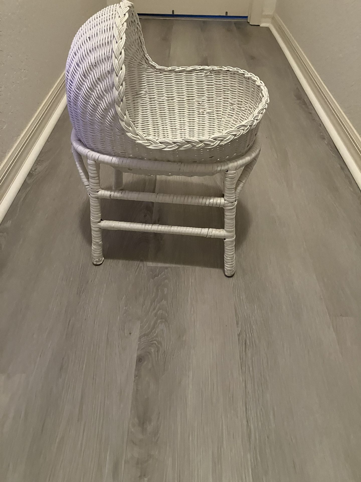 Adorable Doll Size Wicker Bassinet